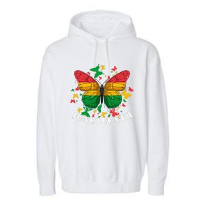 African American Freedom Black Pride Juneteenth Butterfly Garment-Dyed Fleece Hoodie