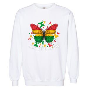 African American Freedom Black Pride Juneteenth Butterfly Garment-Dyed Sweatshirt