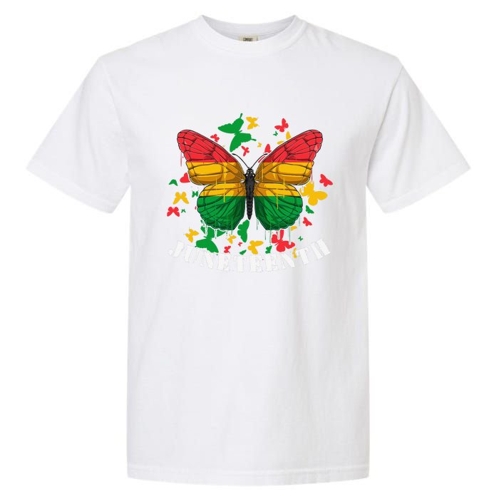 African American Freedom Black Pride Juneteenth Butterfly Garment-Dyed Heavyweight T-Shirt