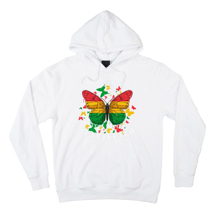 African American Freedom Black Pride Juneteenth Butterfly Hoodie