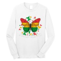 African American Freedom Black Pride Juneteenth Butterfly Long Sleeve Shirt