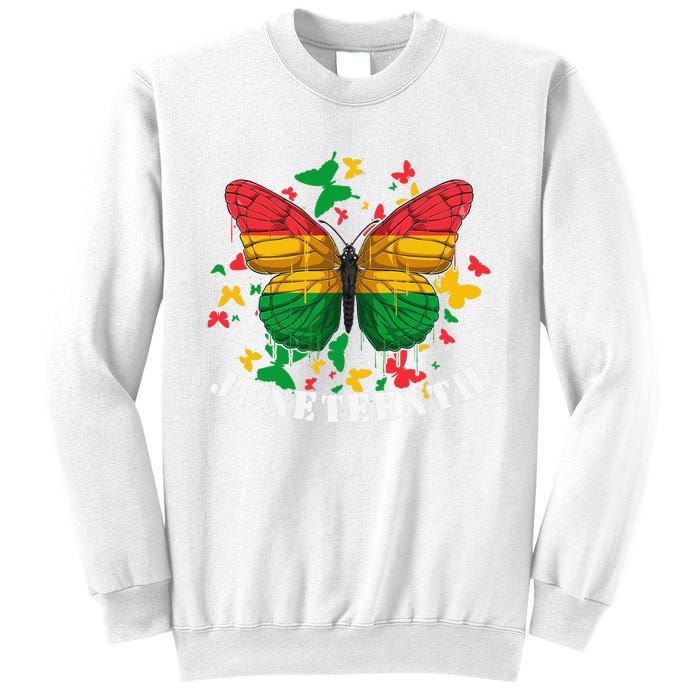 African American Freedom Black Pride Juneteenth Butterfly Sweatshirt