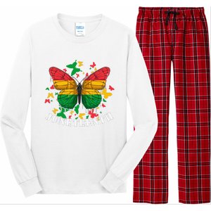 African American Freedom Black Pride Juneteenth Butterfly Long Sleeve Pajama Set