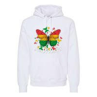 African American Freedom Black Pride Juneteenth Butterfly Premium Hoodie