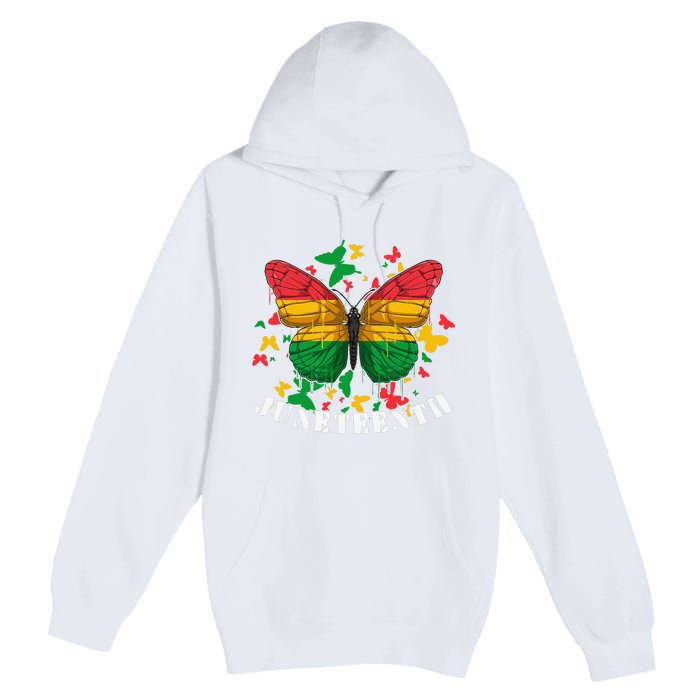 African American Freedom Black Pride Juneteenth Butterfly Premium Pullover Hoodie