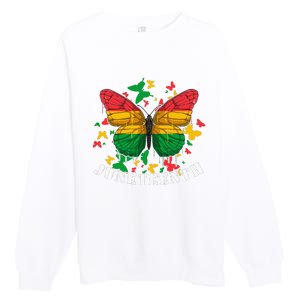 African American Freedom Black Pride Juneteenth Butterfly Premium Crewneck Sweatshirt