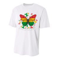 African American Freedom Black Pride Juneteenth Butterfly Performance Sprint T-Shirt