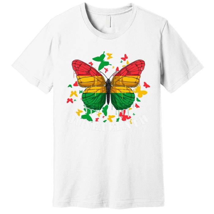 African American Freedom Black Pride Juneteenth Butterfly Premium T-Shirt