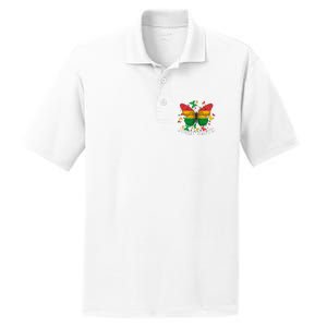 African American Freedom Black Pride Juneteenth Butterfly PosiCharge RacerMesh Polo