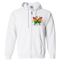 African American Freedom Black Pride Juneteenth Butterfly Full Zip Hoodie