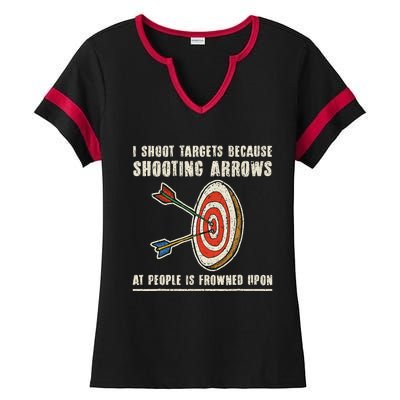 Archery Archer Funny Bowman Bow Archer Ladies Halftime Notch Neck Tee