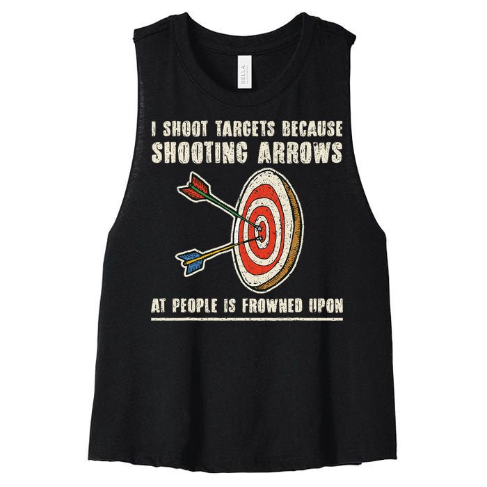 Archery Archer Funny Bowman Bow Archer Women's Racerback Cropped Tank