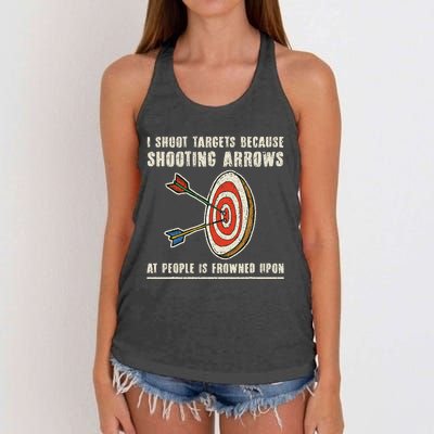 Archery Archer Funny Bowman Bow Archer Women's Knotted Racerback Tank