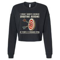 Archery Archer Funny Bowman Bow Archer Cropped Pullover Crew