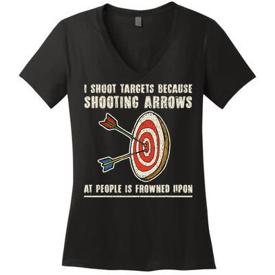 Archery Archer Funny Bowman Bow Archer Women's V-Neck T-Shirt