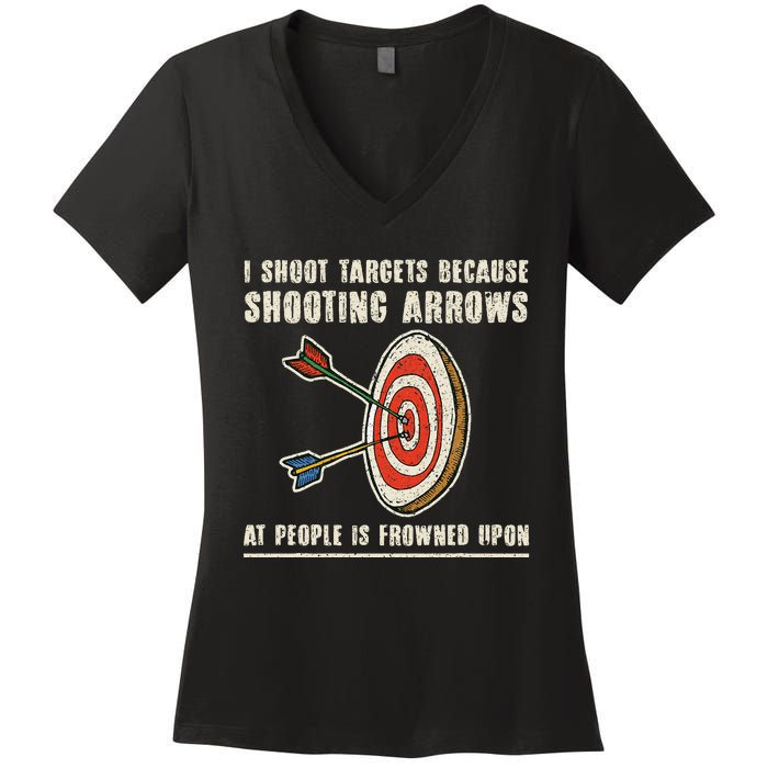 Archery Archer Funny Bowman Bow Archer Women's V-Neck T-Shirt