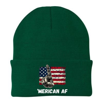 American’Merican Af Flag 4th Of July Patriotic Gift Knit Cap Winter Beanie