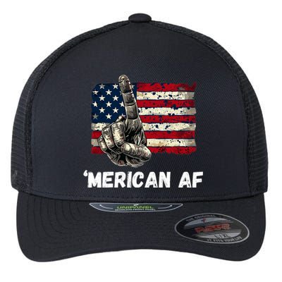 American’Merican Af Flag 4th Of July Patriotic Gift Flexfit Unipanel Trucker Cap