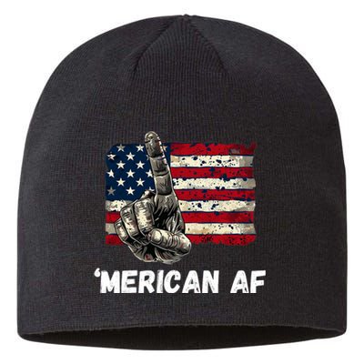 American’Merican Af Flag 4th Of July Patriotic Gift Sustainable Beanie