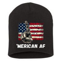 American’Merican Af Flag 4th Of July Patriotic Gift Short Acrylic Beanie