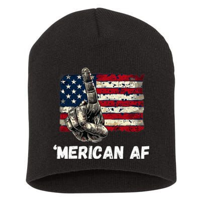 American’Merican Af Flag 4th Of July Patriotic Gift Short Acrylic Beanie