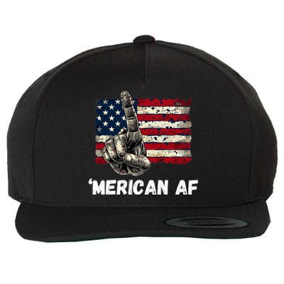 American’Merican Af Flag 4th Of July Patriotic Gift Wool Snapback Cap