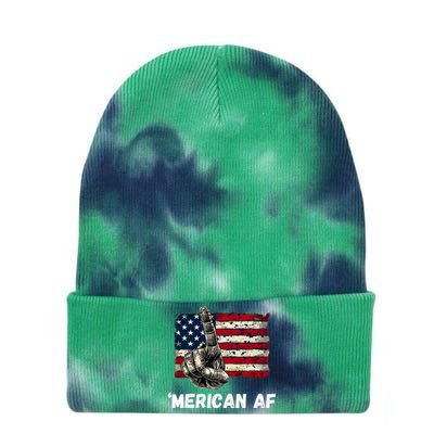 American’Merican Af Flag 4th Of July Patriotic Gift Tie Dye 12in Knit Beanie