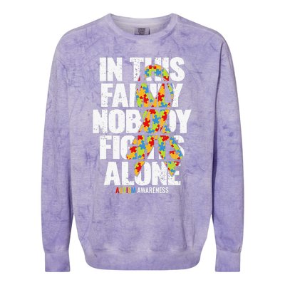 Autism Awareness Family Support Mom Autism Awareness Colorblast Crewneck Sweatshirt