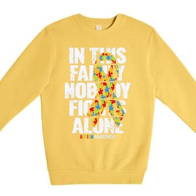 Autism Awareness Family Support Mom Autism Awareness Premium Crewneck Sweatshirt