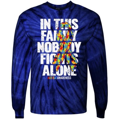 Autism Awareness Family Support Mom Autism Awareness Tie-Dye Long Sleeve Shirt