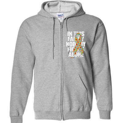 Autism Awareness Family Support Mom Autism Awareness Full Zip Hoodie