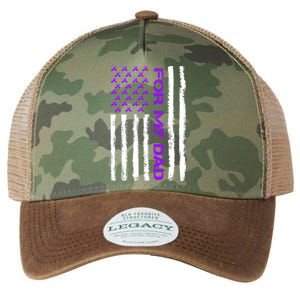 Alzheimer's Awareness For My Dad Support Flag Legacy Tie Dye Trucker Hat