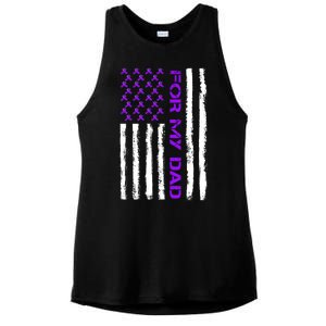 Alzheimer's Awareness For My Dad Support Flag Ladies PosiCharge Tri-Blend Wicking Tank