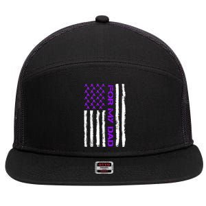 Alzheimer's Awareness For My Dad Support Flag 7 Panel Mesh Trucker Snapback Hat