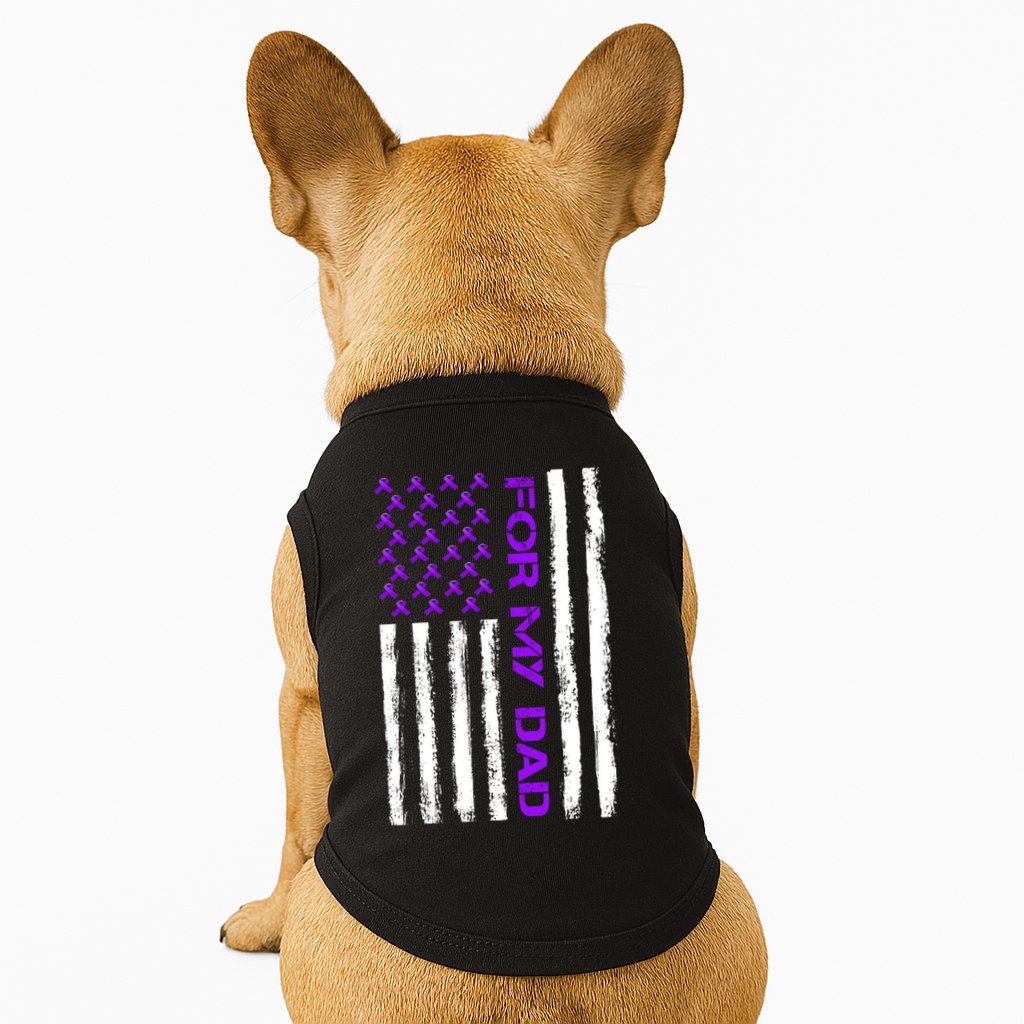 Alzheimer's Awareness For My Dad Support Flag Doggie Tank