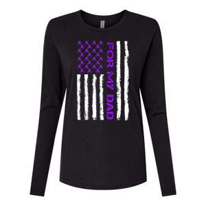 Alzheimer's Awareness For My Dad Support Flag Womens Cotton Relaxed Long Sleeve T-Shirt