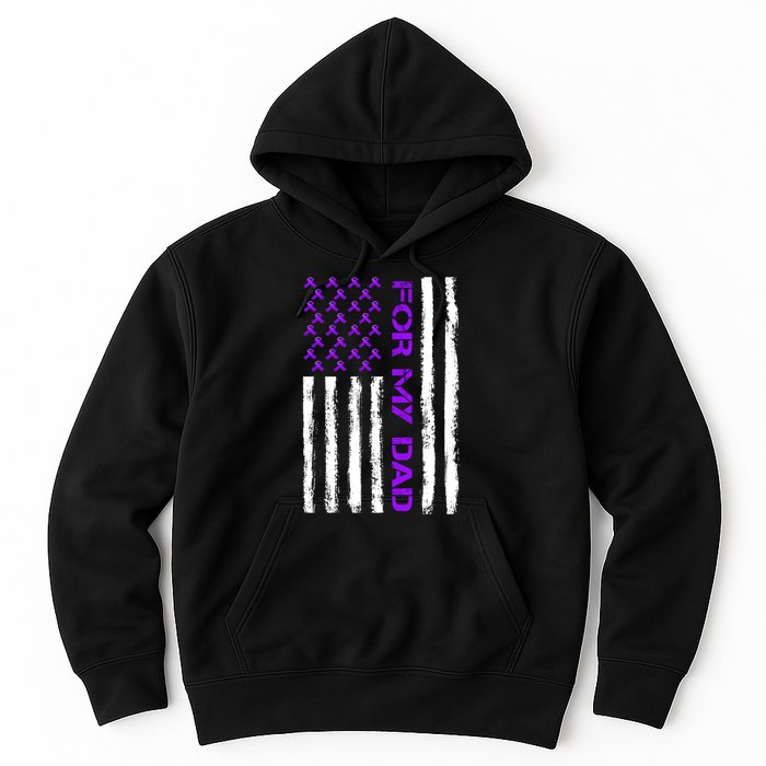 Alzheimer's Awareness For My Dad Support Flag Hoodie