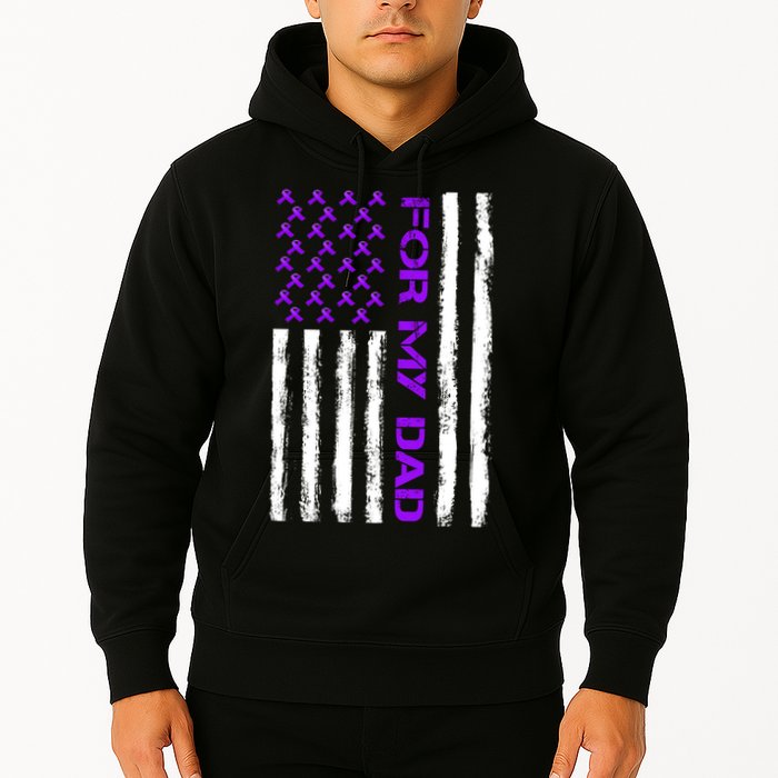 Alzheimer's Awareness For My Dad Support Flag Hoodie