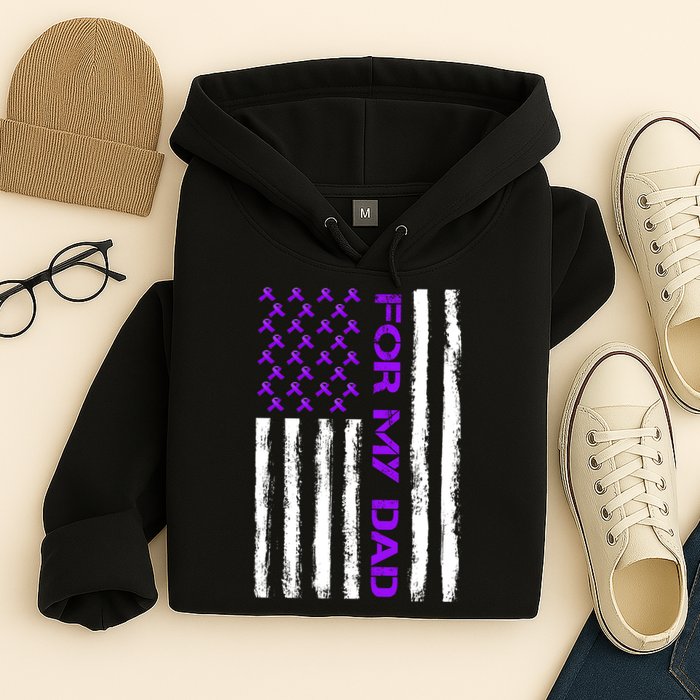 Alzheimer's Awareness For My Dad Support Flag Hoodie