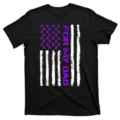 Alzheimer's Awareness For My Dad Support Flag T-Shirt