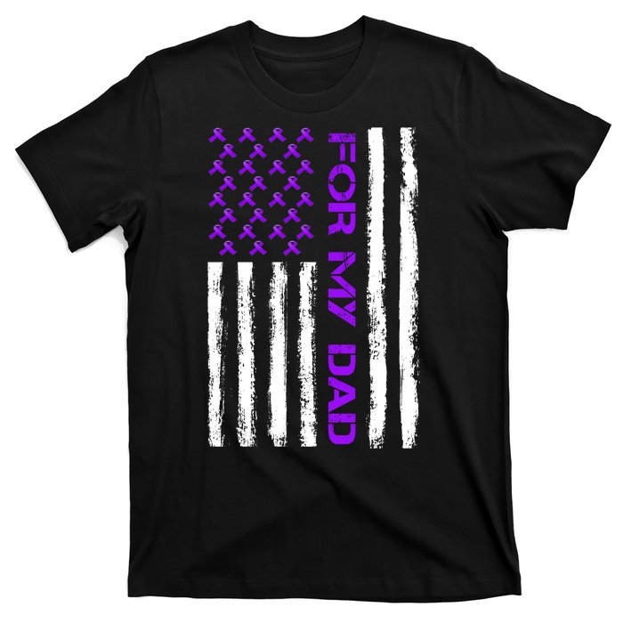 Alzheimer's Awareness For My Dad Support Flag T-Shirt