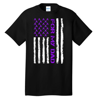 Alzheimer's Awareness For My Dad Support Flag Tall T-Shirt