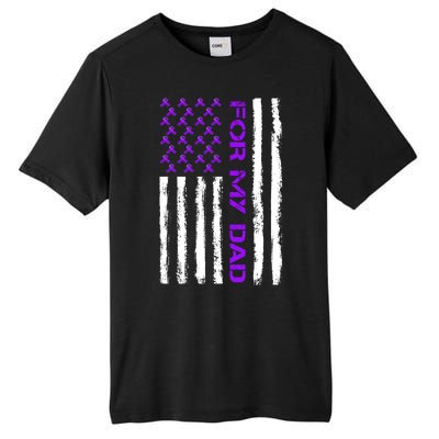 Alzheimer's Awareness For My Dad Support Flag Tall Fusion ChromaSoft Performance T-Shirt