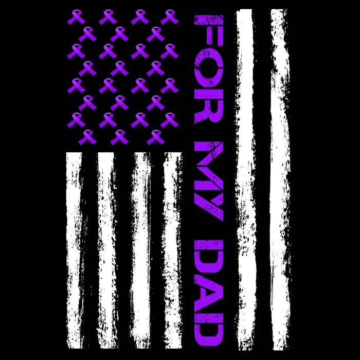 Alzheimer's Awareness For My Dad Support Flag Drawstring Bag