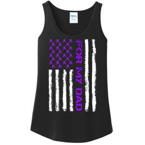 Alzheimer's Awareness For My Dad Support Flag Ladies Essential Tank