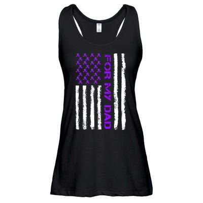 Alzheimer's Awareness For My Dad Support Flag Ladies Essential Flowy Tank