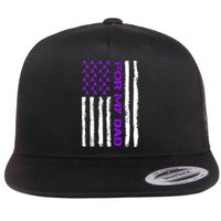 Alzheimer's Awareness For My Dad Support Flag Flat Bill Trucker Hat