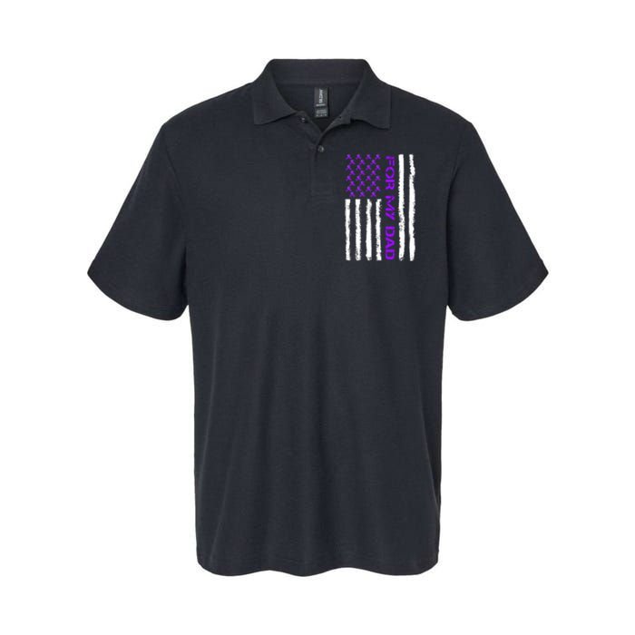 Alzheimer's Awareness For My Dad Support Flag Softstyle Adult Sport Polo