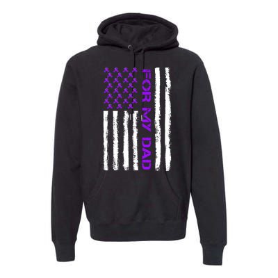 Alzheimer's Awareness For My Dad Support Flag Premium Hoodie