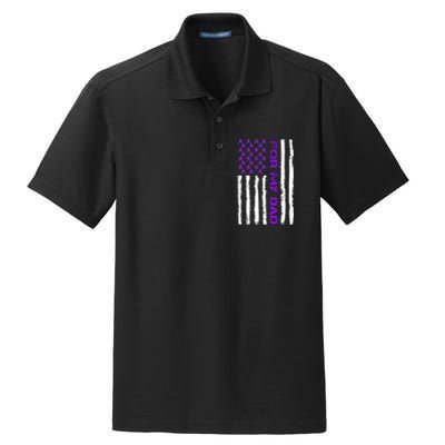 Alzheimer's Awareness For My Dad Support Flag Dry Zone Grid Polo